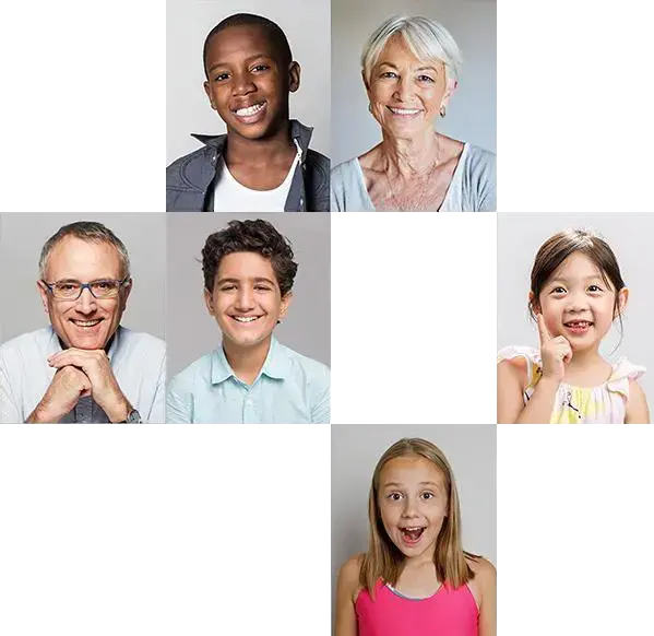 Photo collage of patients